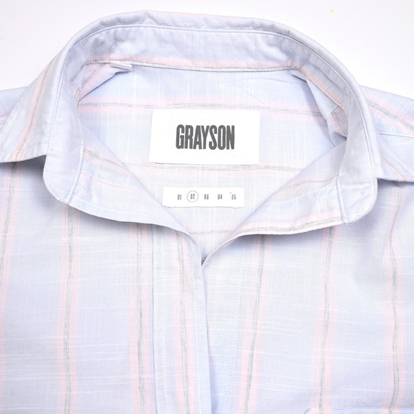 Grayson‎ Shirt Womens 02 Pastel Striped The Hero Prep Blouse By Frank & Eileen - Picture 6 of 8